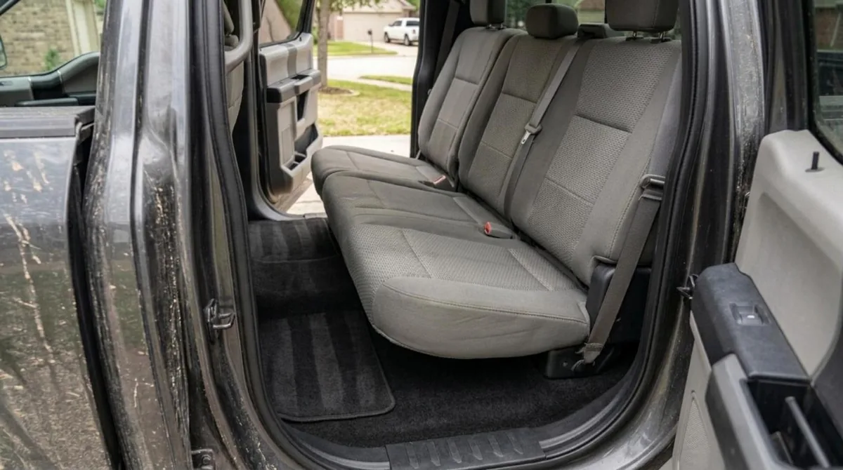 After: Rear seat covered in dog hair